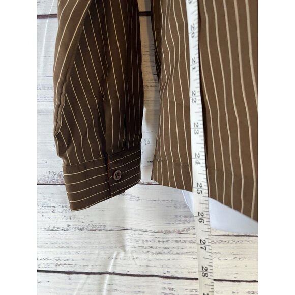 Vintage White Stag BrownButton Down Collar Long Sleeve Disco 70's Sz 14 Academia - Picture 5 of 13